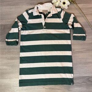 Abercrombie & Fitch Rugby Polo Dress in Green and White StripesSize Large
